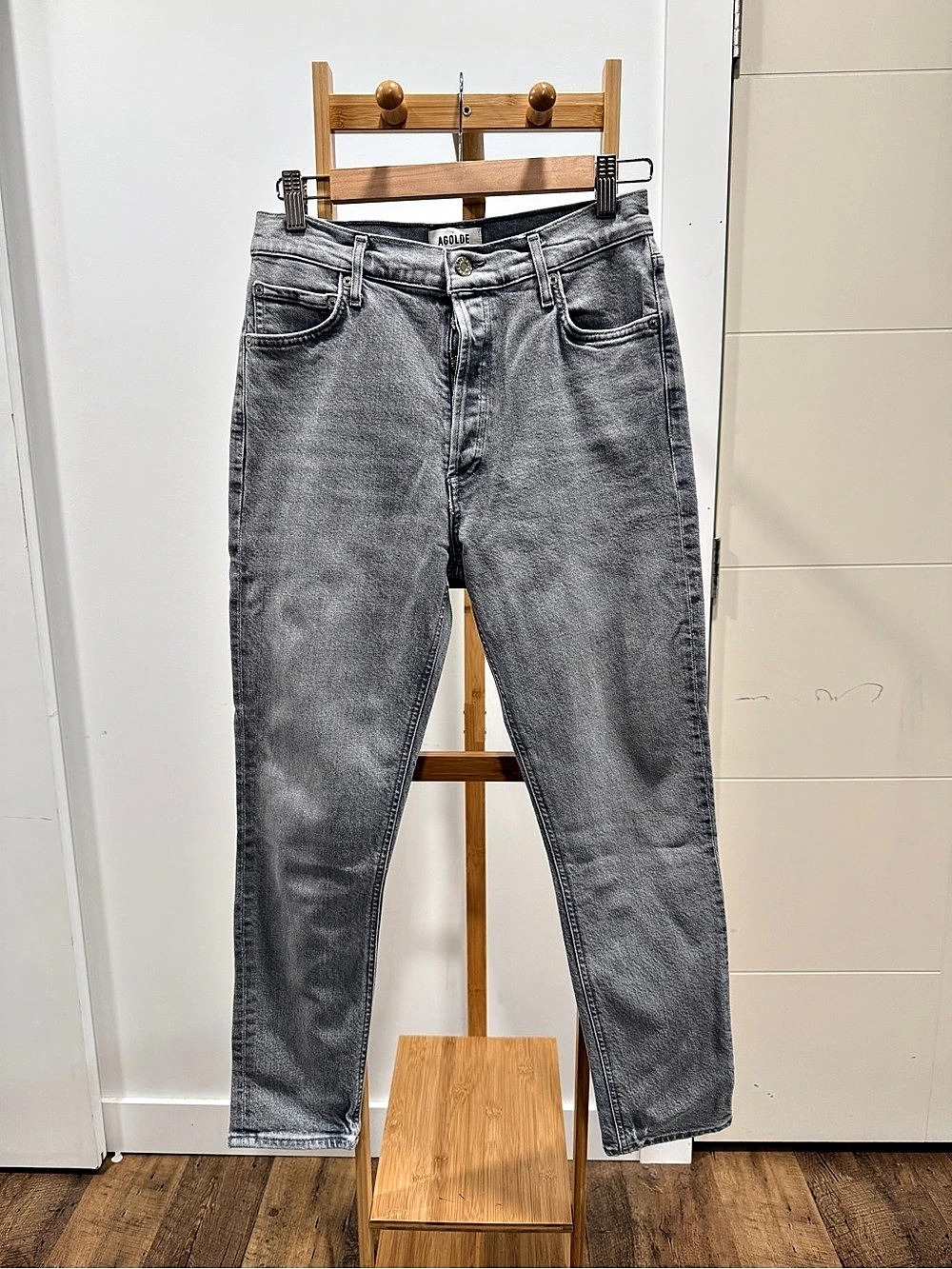 AGOLDE Nico Skinny Jeans Gray Waist 27